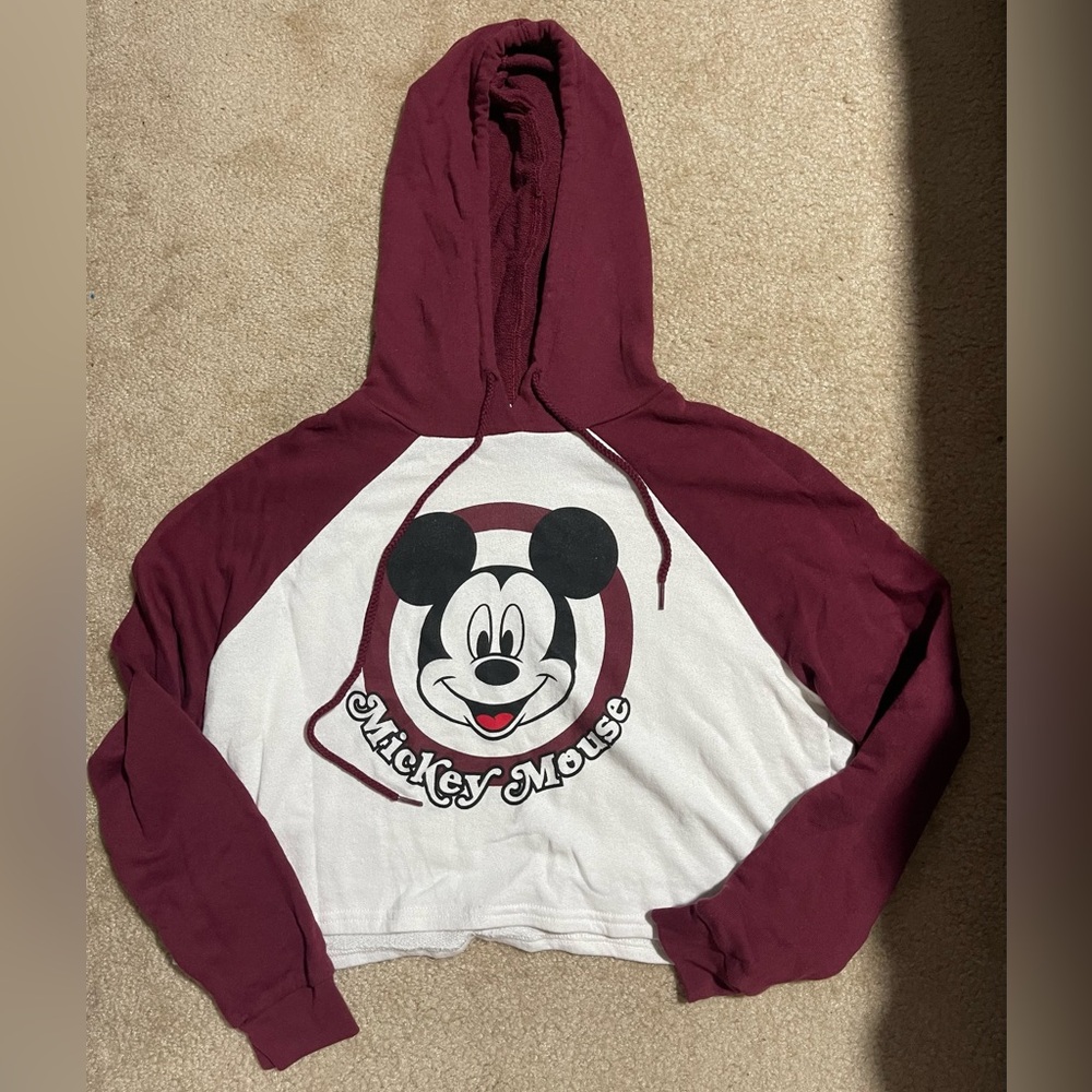 Women’s Disney cropped hooded sweatshirt Mickey Mouse size large